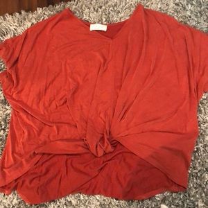Rust color Twist front t-shirt